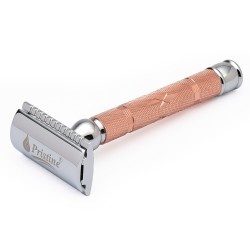 Pristine Shaving Double Edge Safety Razor PS - 515 CHROME-COPPER PLATING (close comb)…